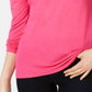 Maison Jules Dropped Shoulder V-Neck Jersey Top Pink Size XS