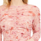 Bar Iii Floral-Print Ruched Top Pink Size S