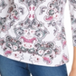 INC International Concepts Women's Strappy Detail Printed Top White Size -L
