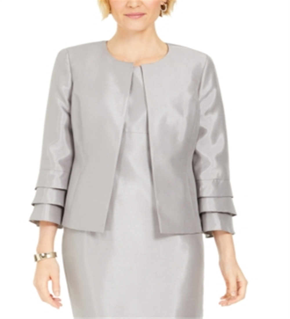 Kasper Women's Silver Suit Wear to Work Jacket Size 18
