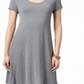 Style & Co Women's Short Sleeve a Line Dress Gray Size Petite M