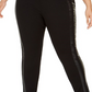 INC International Concepts Women's Plus Faux Leather Trim Moto Leggings Black Size 18 W