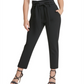 DKNY Women's Belted Zippered Pocketed Pants Black Size 16