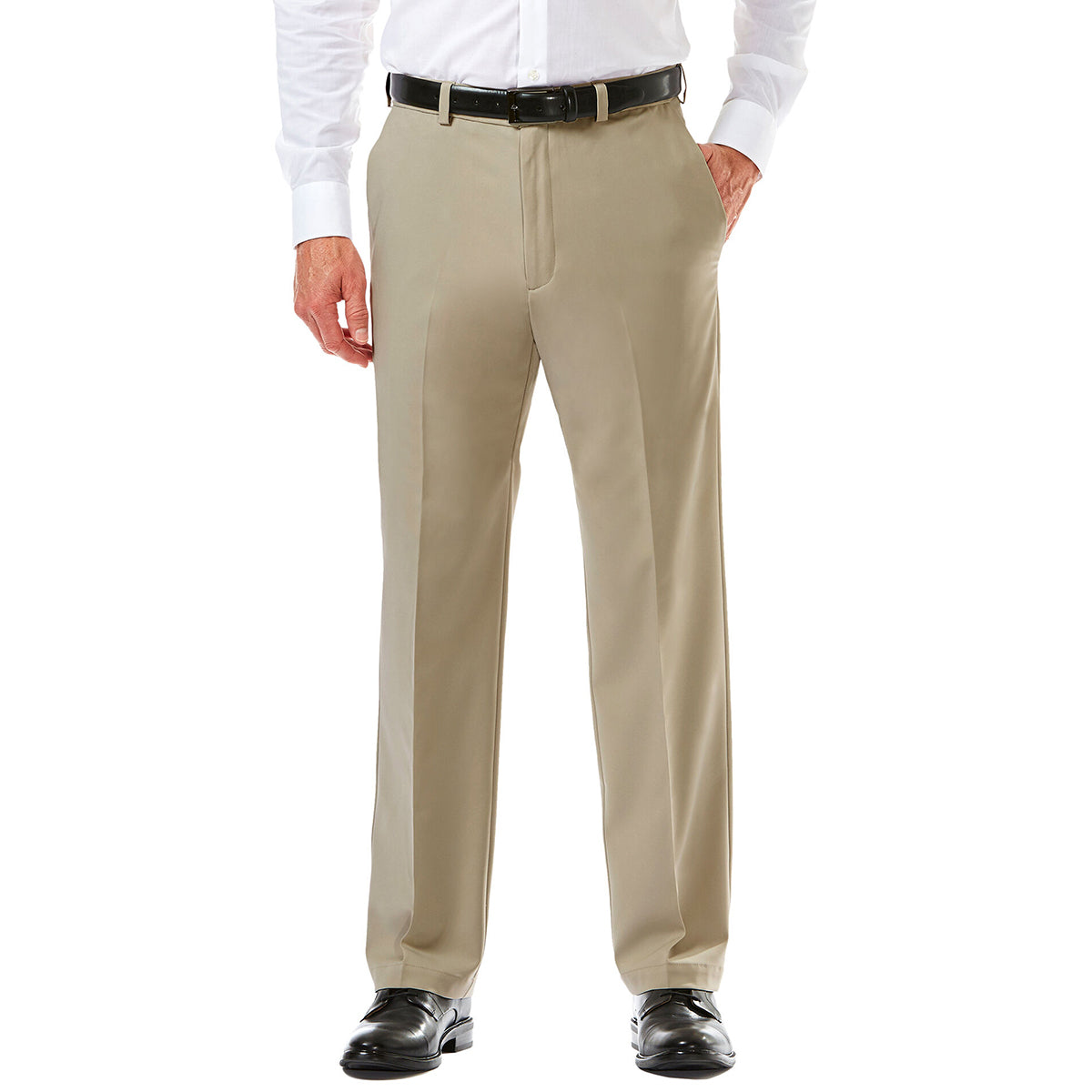 Haggar Men's Cool 18 Pro Flat Front Pants Yellow Size 38Wx32L