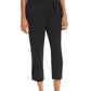 Aqua Women's Printed Tie Front Casual Pants Black Size S