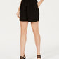 Bar III Women's Belted Solid Shorts Black Size 10