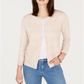 Charter Club Women's Long Sleeve V Neck Cardigan Pink Size XS