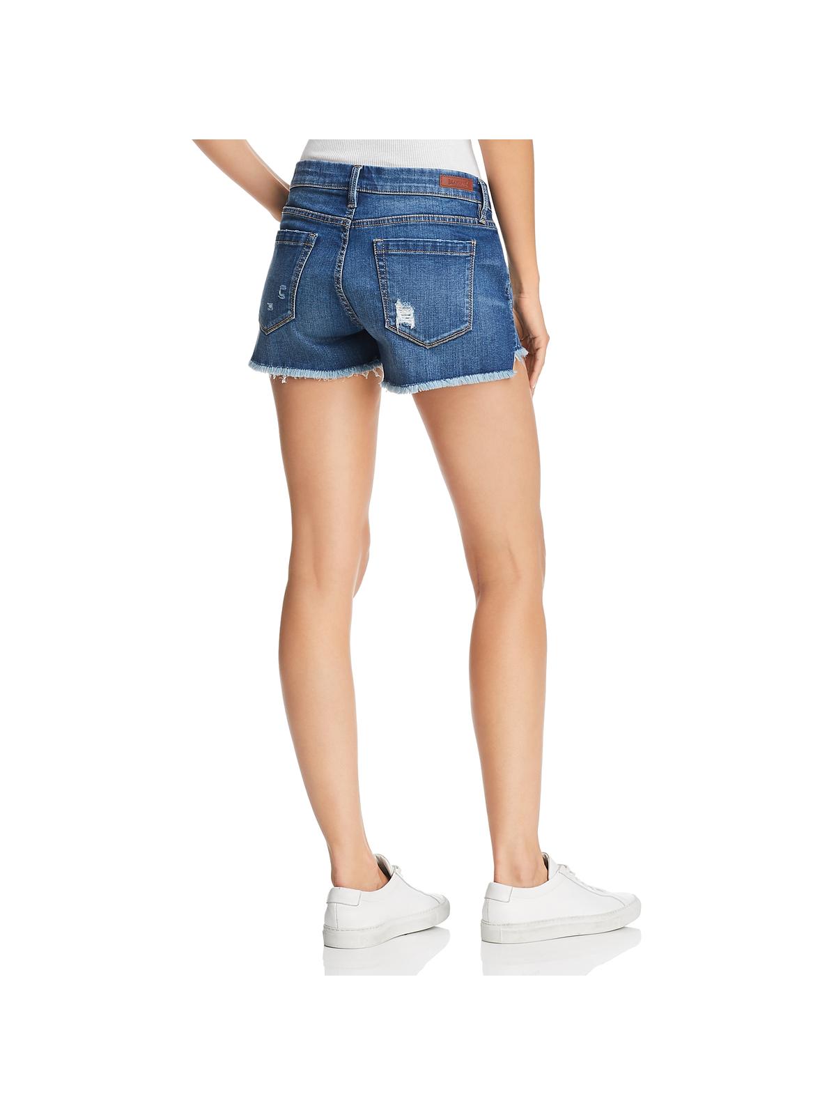 BLANKNYC Women's Astor Distressed Cut Off Denim Shorts Blue Size 24