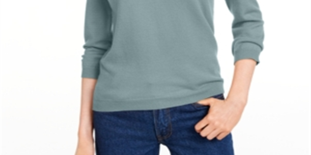 Maison Jules Women's Blue Heather Long Sleeve Collared Top Juniors Size 2XL