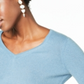 Charter Club Women's V Neck Cashmere Sweater Blue Size Petite Medium