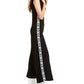 Bebe Women's Graphic Crew Neck Evening Jumpsuit Black Size XX-Small