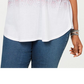 Style & Co. Women's Plus Printed Ombre Pullover Top White Size 0X
