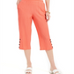 JM Collection Women's Crinkle Capri Pants Orange Size XX-Large