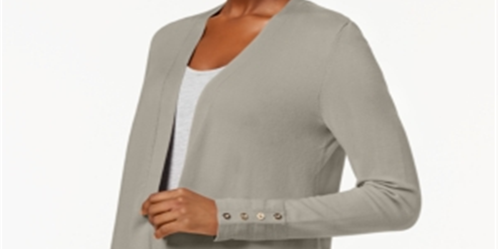 Charter Club Women's Open Front Cardigan Brown Size S