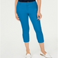 Charter Club Women's Newport Tummy Control Cropped Pants Blue Size 8
