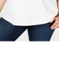 Charter Club Women's Crochet Trim Cotton T-Shirt White Size 1X