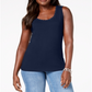 Karen Scott Women's Cotton Studded Tank Blue Size Petite XL