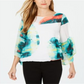Alfani Petite Abstract-Print Top White Size Petite Small