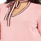 Tommy Hilfiger Women's Plus Banded Tie V-Neck Sweater Pink Size 2X