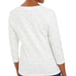 Karen Scott Foil-Print 3/4-Sleeve Top  - Winter White Size XS
