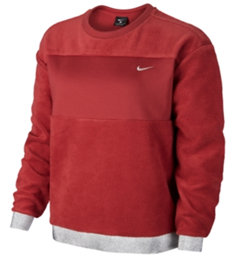 Nike Women's Therma Fleece Metallic Trim Training Top Red Size S