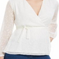 Charter Club Clip-Dot Wrap Top White Size XS