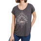 Style & Co Women's Graphic T-Shirt Black Size Petite Small