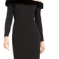 Calvin Klein Women's Long Sleeve Off Shoulder Maxi Sheath Evening Dress Black Size 12