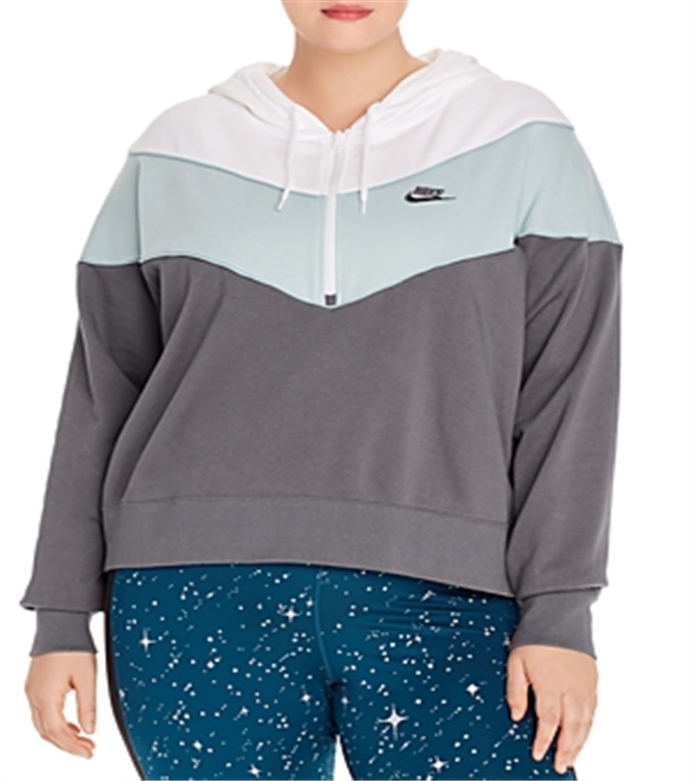 Nike Women's Color Block Hoodie Gray Size 3X