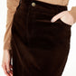 Charter Club Women's Petite Corduroy Tummy-Control Skirt  Black Size 6 P