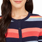 Charter Club Women's Striped Cardigan Blue Size -XL
