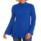 Charter Club Women's Mixed-Stitch Mock Neck Sweater Blue Size XL