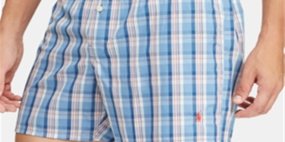 Polo Ralph Lauren Men's Plaid Button Fly Boxers Blue Size XL