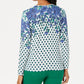 Charter Club Women's Floral Print Sparkle Cardigan Green Size XS