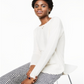 Charter Club Women's  Pure Cashmere Long-Sleeve Shirttail Sweater White Size M
