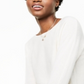 Charter Club Women's  Pure Cashmere Long-Sleeve Shirttail Sweater White Size M