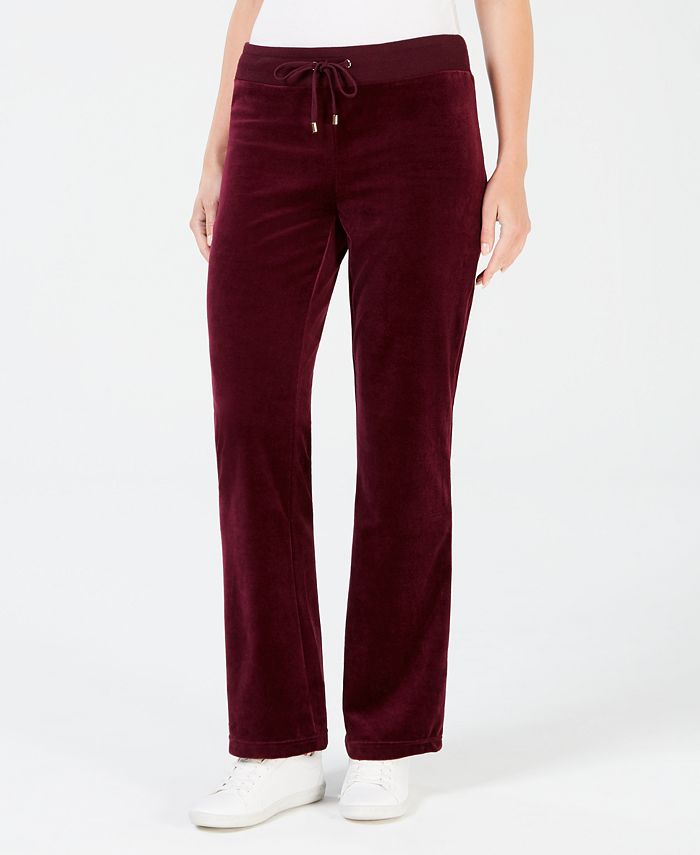Charter Club Women's Velour Pants Purple Size Petite XL