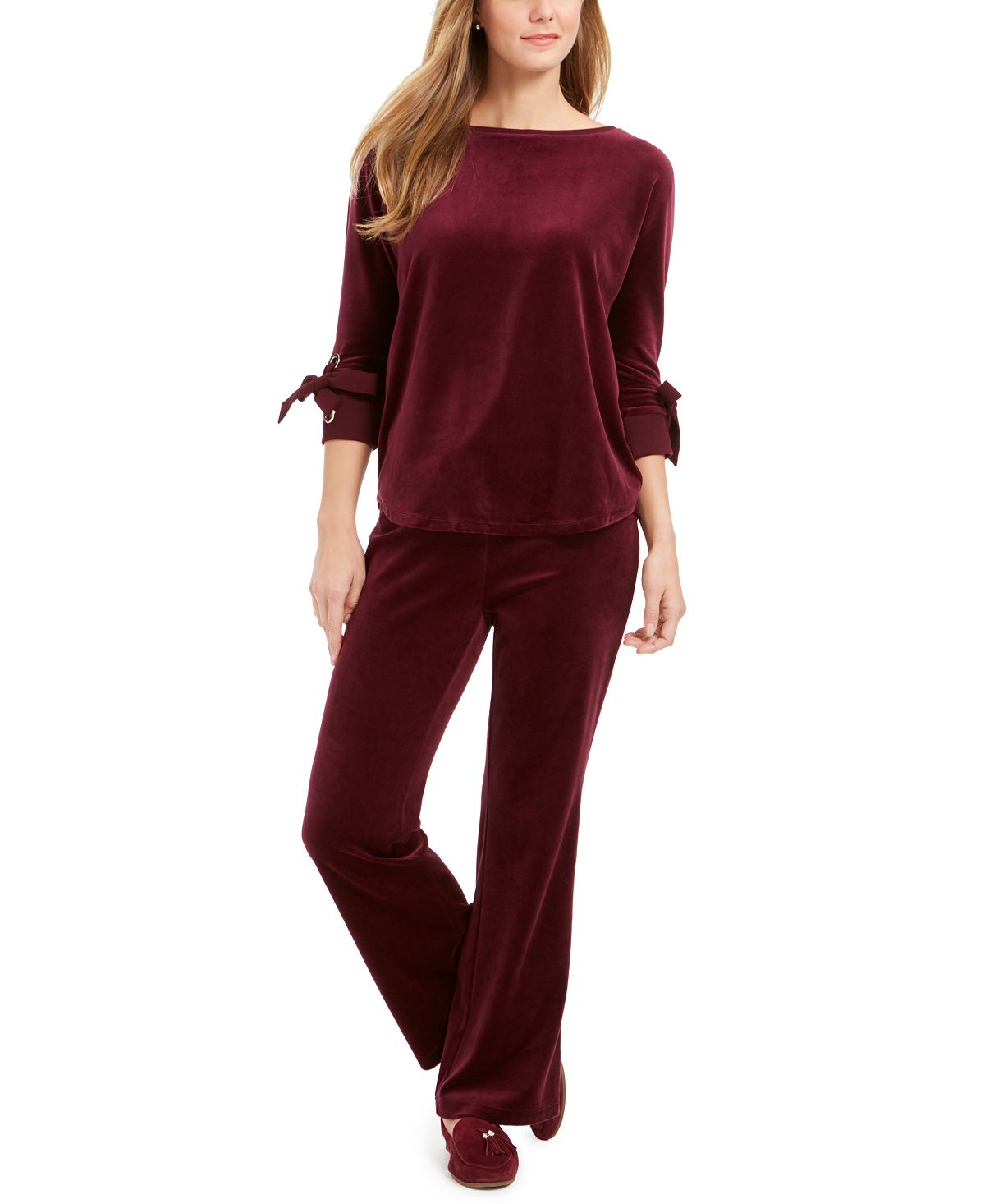 Charter Club Women's Velour Pants Purple Size Petite XL