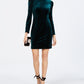 Vince Camuto Women's Velvet Puff Sleeve Sheath Dress Green Size 12