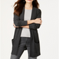 Style & Co Women's Waffle Thermal Long Cardigan Gray Size Petite S