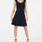 Monteau Women's Lace Fit & Flare Dress Blue Size Petite Large