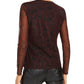 INC International Concepts Women's Ruffled Surplice Printed Top Black Size Small