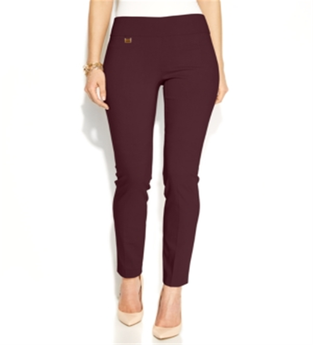 Alfani Women's Tummy Control Pull on Skinny Pants Red Size 12 Petite
