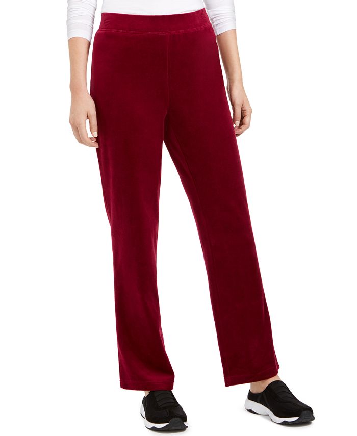 Karen Scott Women's Velour Pull on Pants Purple- Size PP
