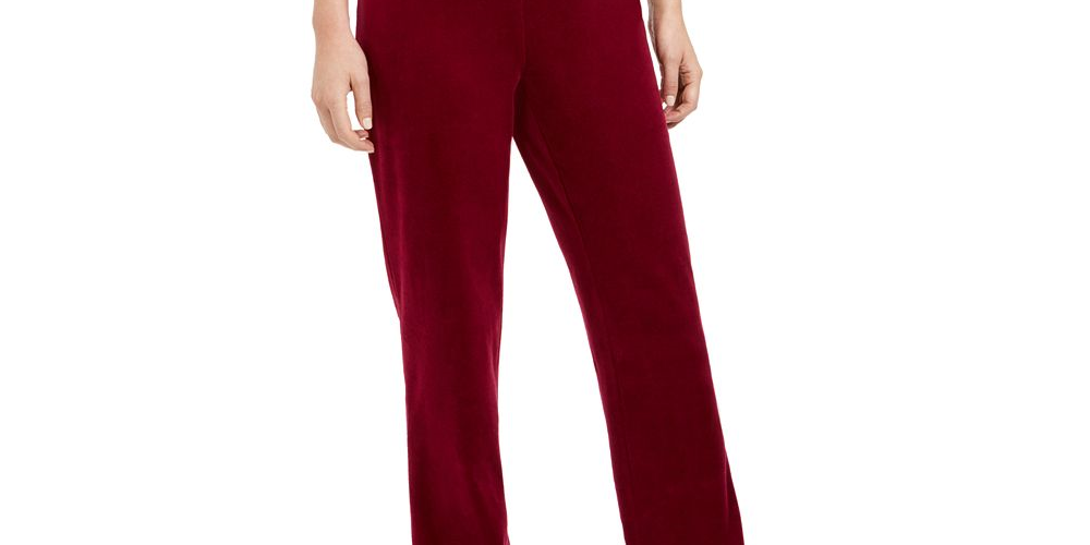 Karen Scott Women's Velour Pull on Pants Purple- Size PP