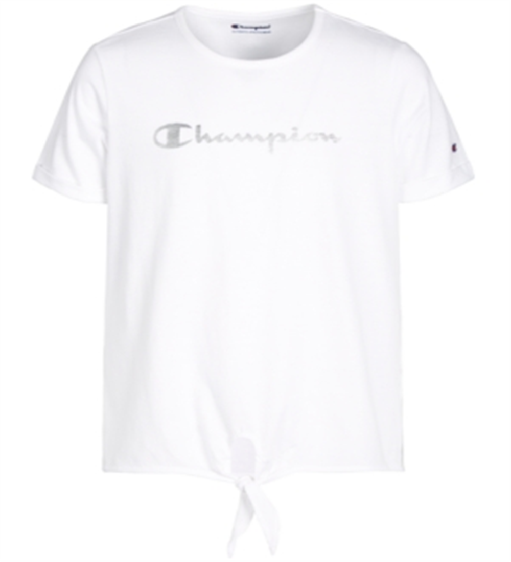 Champion Toddler Girl's Logo Print Tie Front T-Shirt White Size 2T