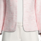 Anne Klein Women's Tweed Open Front Collarless Blazer Pink Size 4