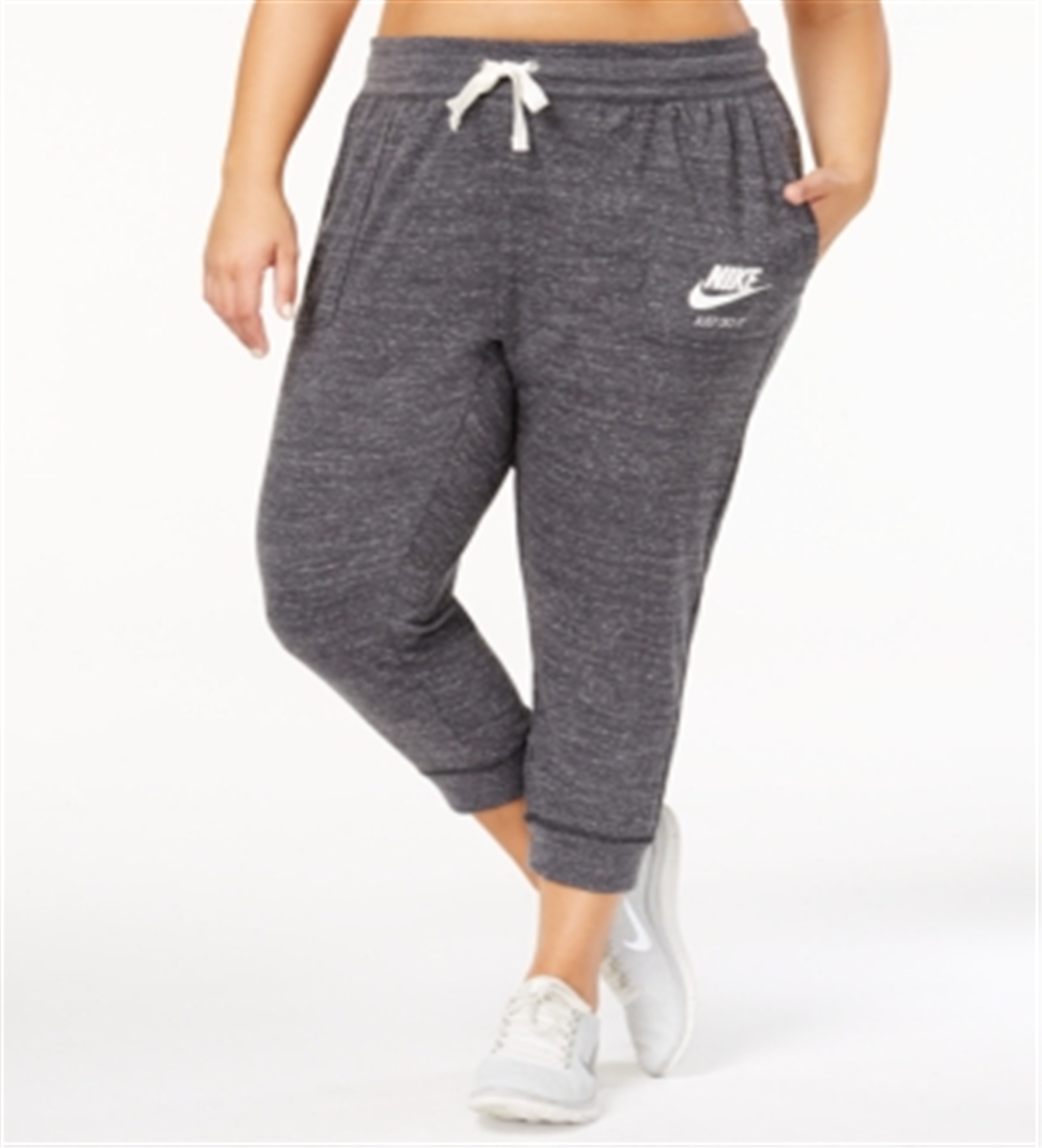 Nike Women's Pocketed Heather Capri Active Wear Pants Gray Size 3X