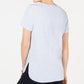 Karen Scott Women's Shirttail Hem Short Sleeve Top Blue Size Large