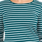 Charter Club Women's Metallic Stripe Top Green Size Large